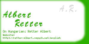 albert retter business card